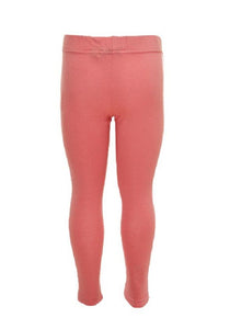 Girls Grey / Mid Pink Full Length Elasticated Waist Stretchy Leggings