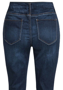 Ladies Blue FGlory Stretchy Contrast Threading Denim Jeans