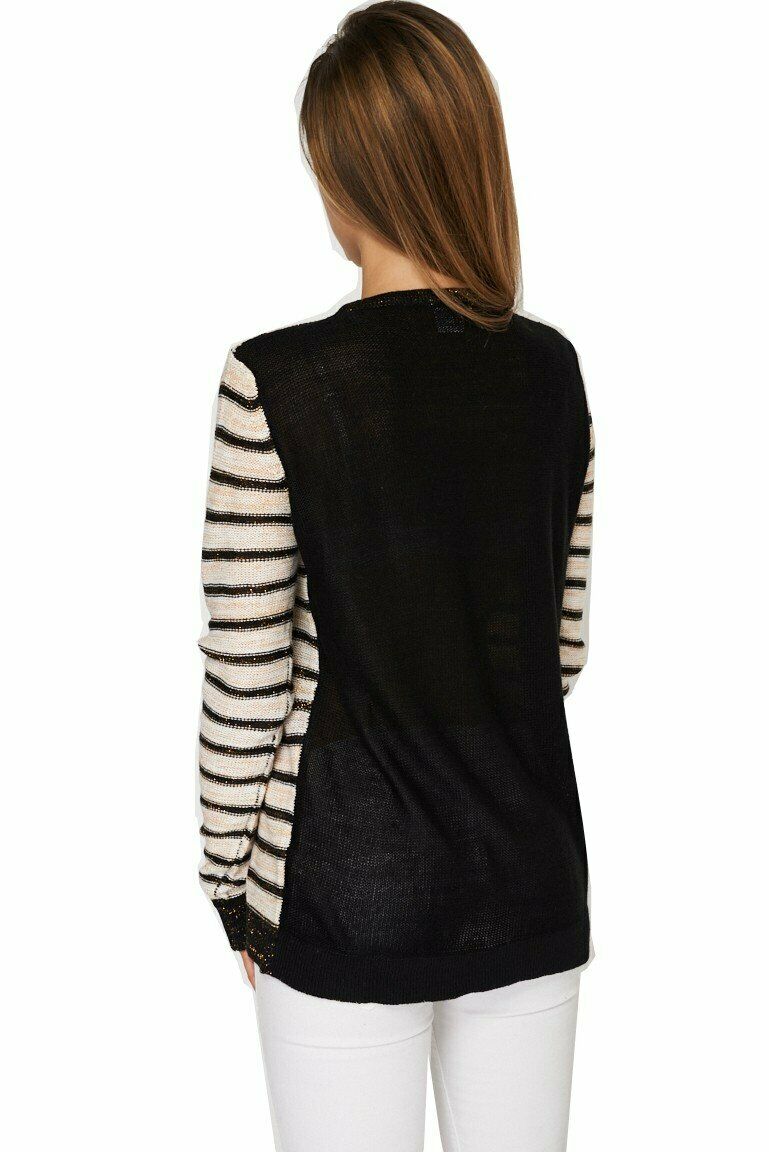 Multi Stripe Lurex Knitted Cardigan