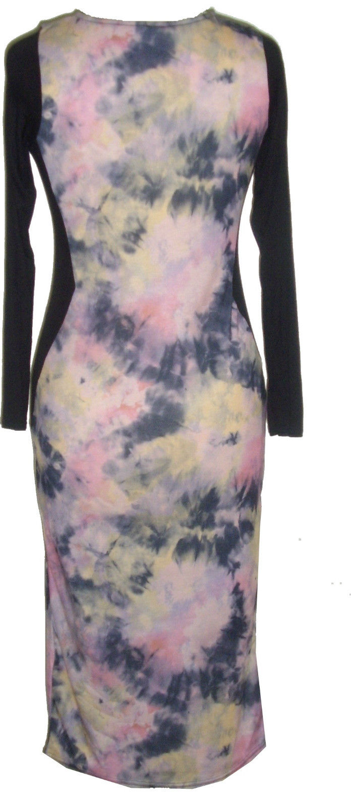 Women's Black Multi Tye Dye Print Bodycon Dress Klassywear Women's Black Multi Tye Dye Print Bodycon Dress Klassywear