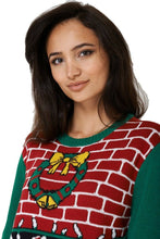 Load image into Gallery viewer, Unisex Ugly Christmas Green &amp; Red Multi Fireplace Jumper
