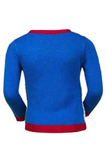 Load image into Gallery viewer, Blue Christmas Squeaky Novelty Penguin Soft Knit Longsleeve Jumper.
