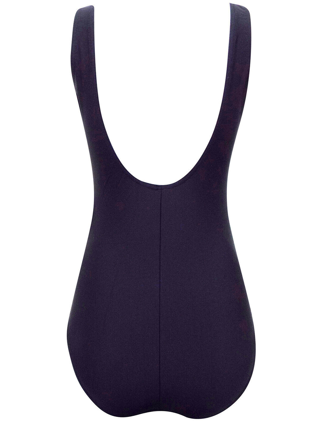 Black Beachcomber Scoop Back Ruched Front Padded Cup Swimsuit