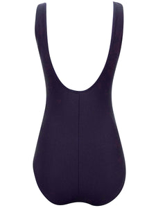 Black Beachcomber Scoop Back Ruched Front Padded Cup Swimsuit