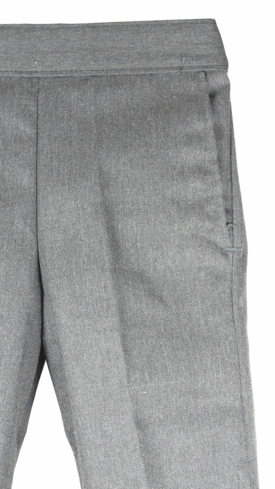 Boys Pull Up Back Half Elasticated Waist Teflon School Trouser