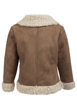 Load image into Gallery viewer, Brave Soul Camel Collared Duffle Faux Fur Leather-Look Coat
