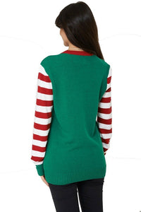 Unisex Green & Red Multi Bulldog Print Xmas Jumper