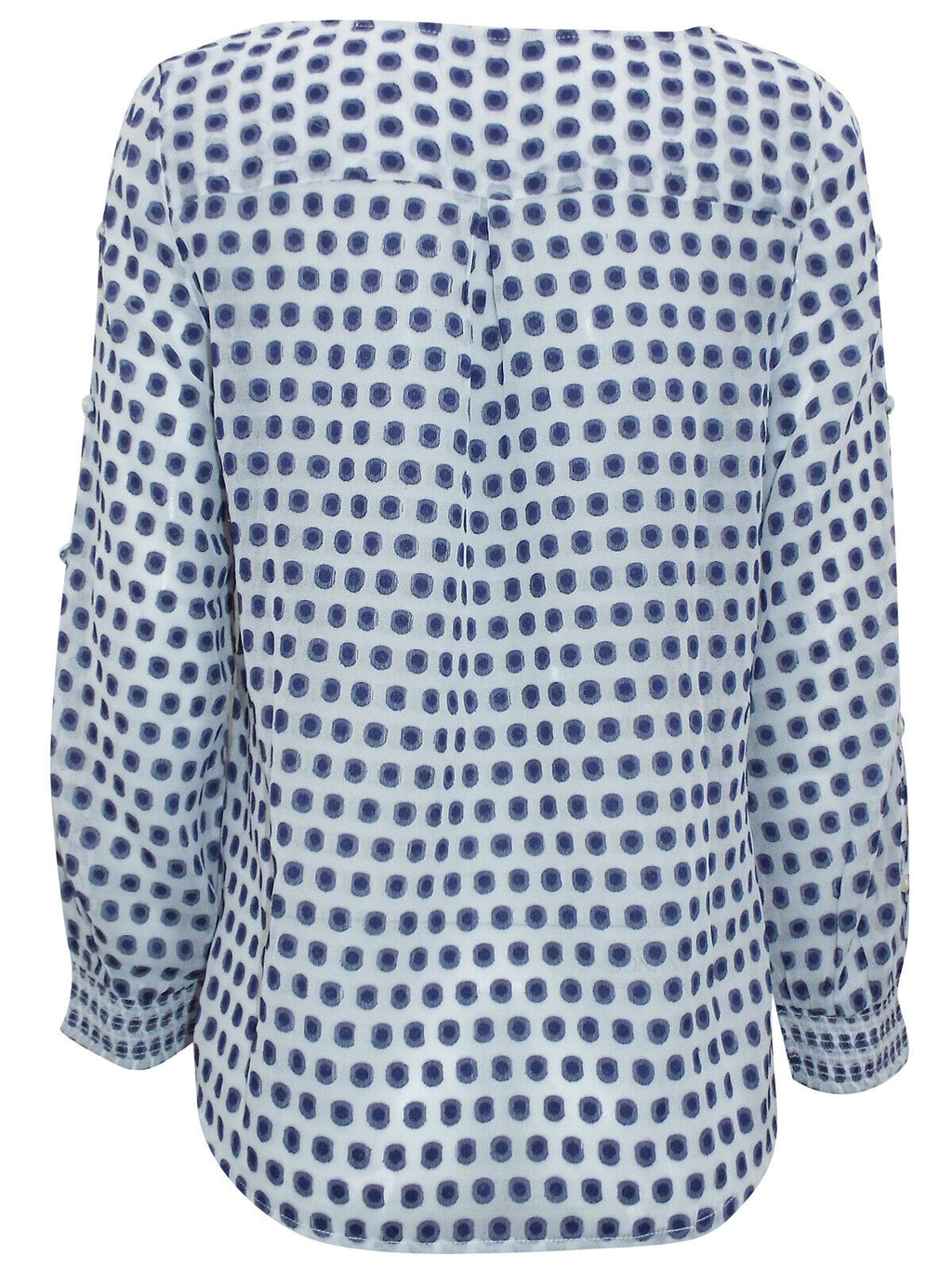 Blue Printed Long Sleeve Chiffon Top