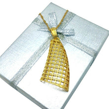 Load image into Gallery viewer, Ladies 18K Gold Plated Tower Shell Cutout Design Pendant Twist Chain Earring Set
