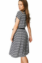 Load image into Gallery viewer, Black &amp; White Epilogue Perforated Dress
