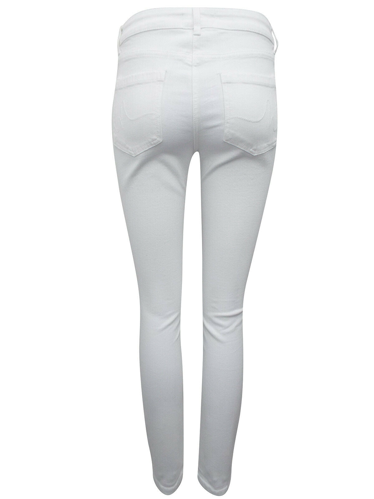 Ladies White Mid Rise Cotton Rich Skinny Jeans