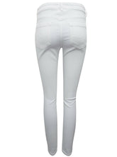 Load image into Gallery viewer, Ladies White Mid Rise Cotton Rich Skinny Jeans
