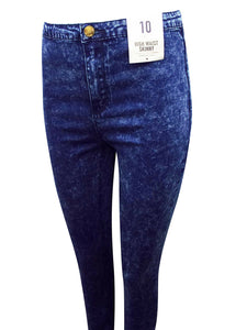 Blue Premium Wash High Waist Skinny Jeans