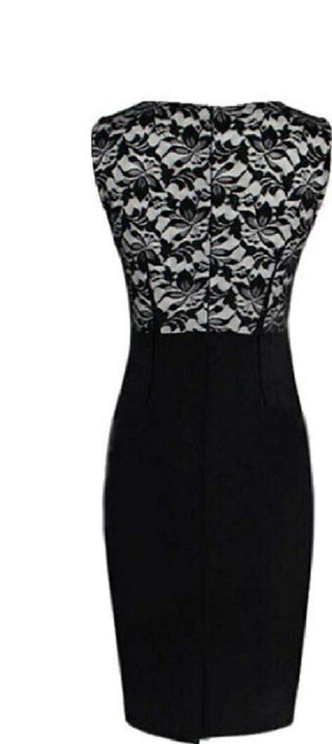 Black Floral Lace Stretchy Sleeveless Bodycon Dress