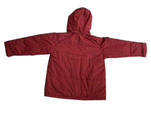 Girls Burgundy padded jacket with furry trim Jacket