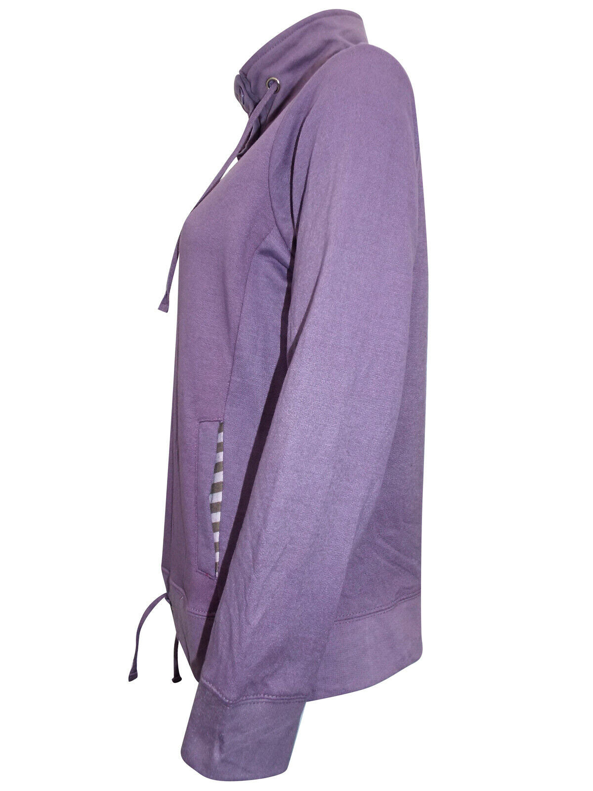 Purple Cotton Rich Funnel Neck Top