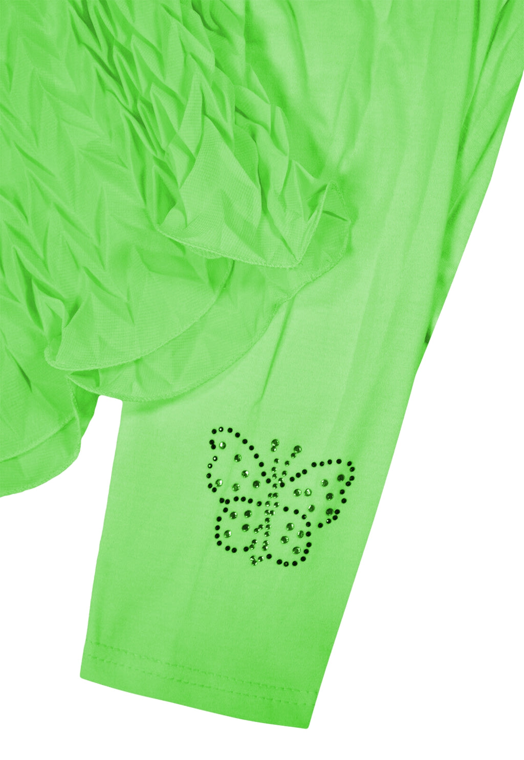Girls Lime Chiffon Tunic Top & Leggings Set