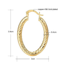 Load image into Gallery viewer, Oval Medium Gold Plated Twirl Earrings
