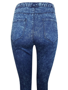 Blue Premium Wash High Waist Skinny Jeans