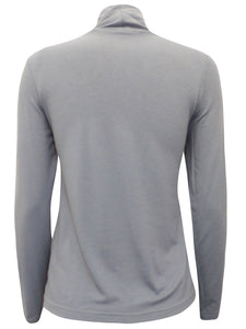 Grey Turtle Roll Neck Stretchy Jersey Top