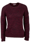 Girls Burgundy Gauge Ribbed knitted Long sleeve Jumper
