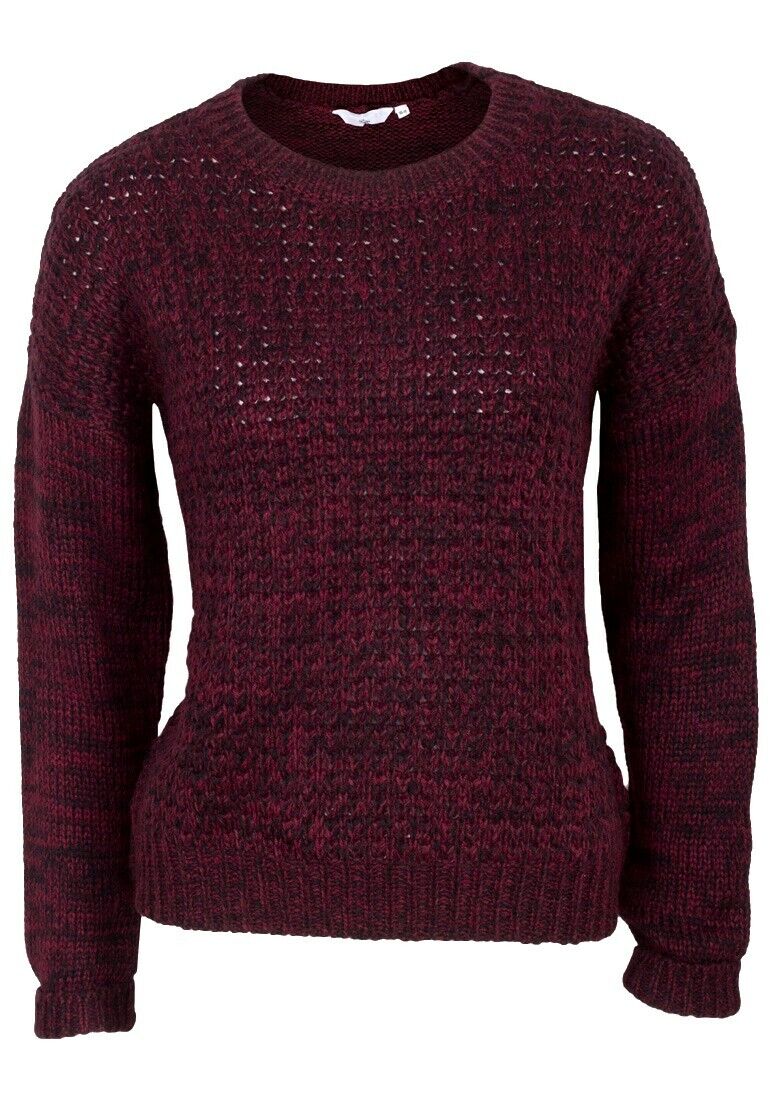 Girls Burgundy Gauge Ribbed knitted Long sleeve Jumper