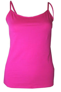 Fuschia Pink Plain Cotton Vest Strappy Top