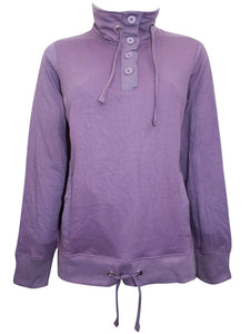 Purple Cotton Rich Funnel Neck Top