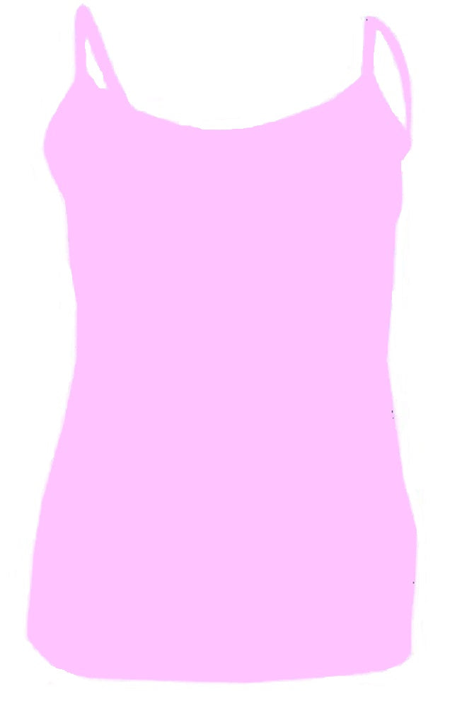 Pink Plain Cotton Vest Strappy Top
