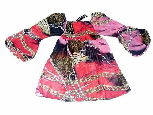 Red Multi Coloured Chiffon Chain Cavalli link print top