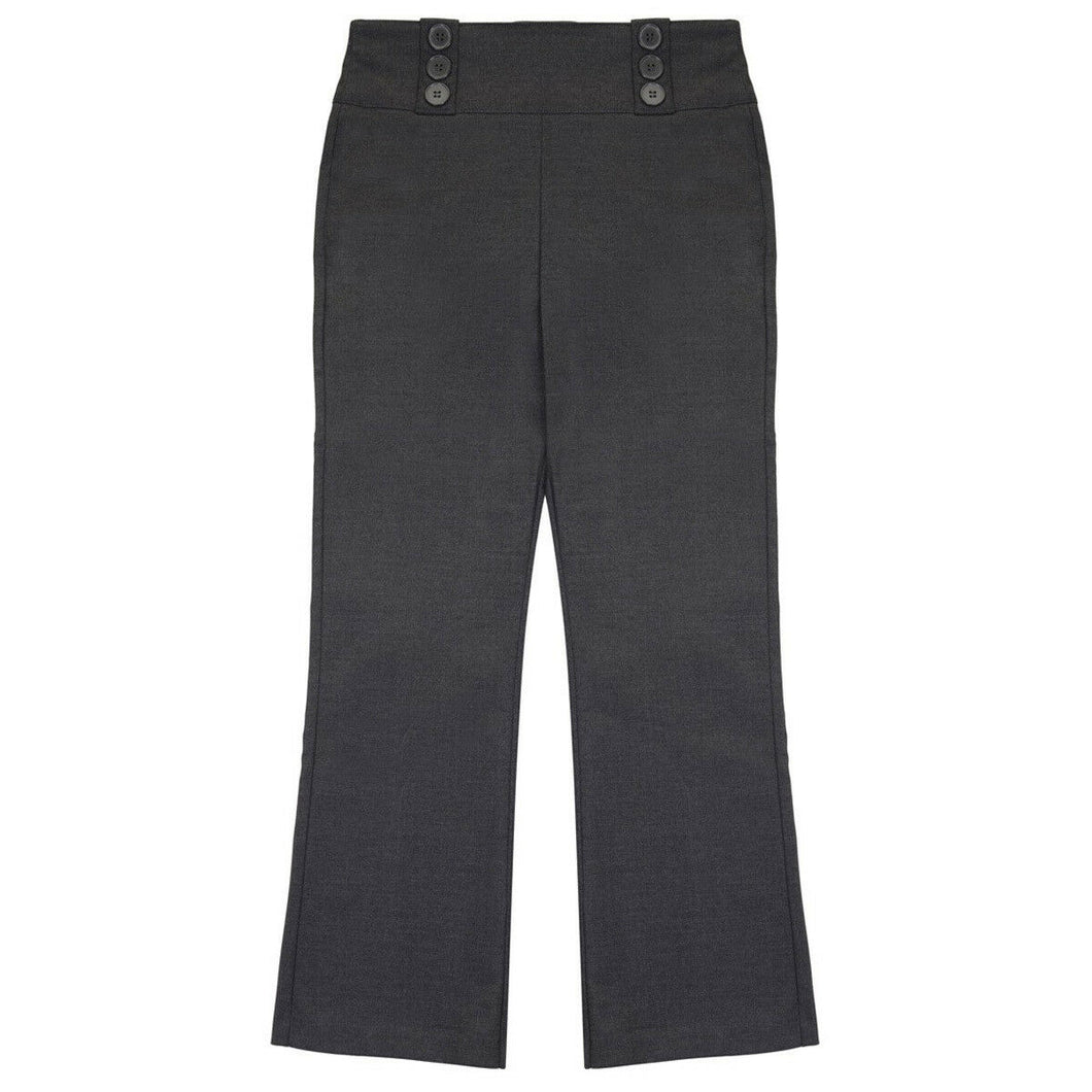 Grey Back Elasticated Bootcut School Trousers