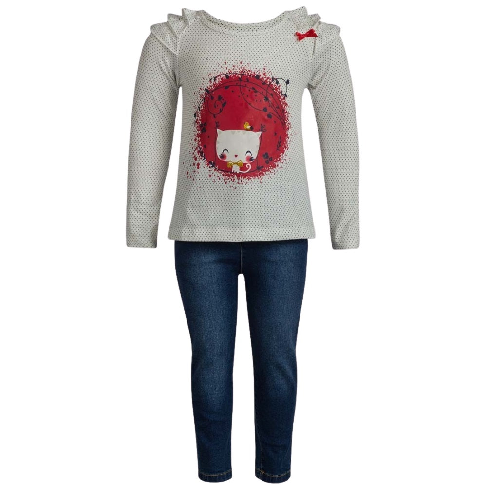 Baby Girls Minoti Polka Dot Top + Jeans Set