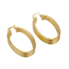 Load image into Gallery viewer, Gold Color Oval High Polished Retro great wall Hoop Earrings
