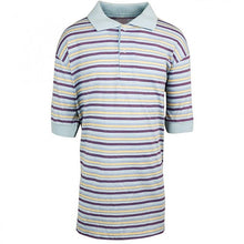 Load image into Gallery viewer, Blue Yellow &amp; Red Multi Stripe Polo T-Shirt Top

