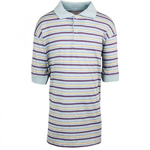 Blue Yellow & Red Multi Stripe Polo T-Shirt Top