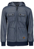 Navy Multi-Pocket Pique Fleece Lined Winter Coat
