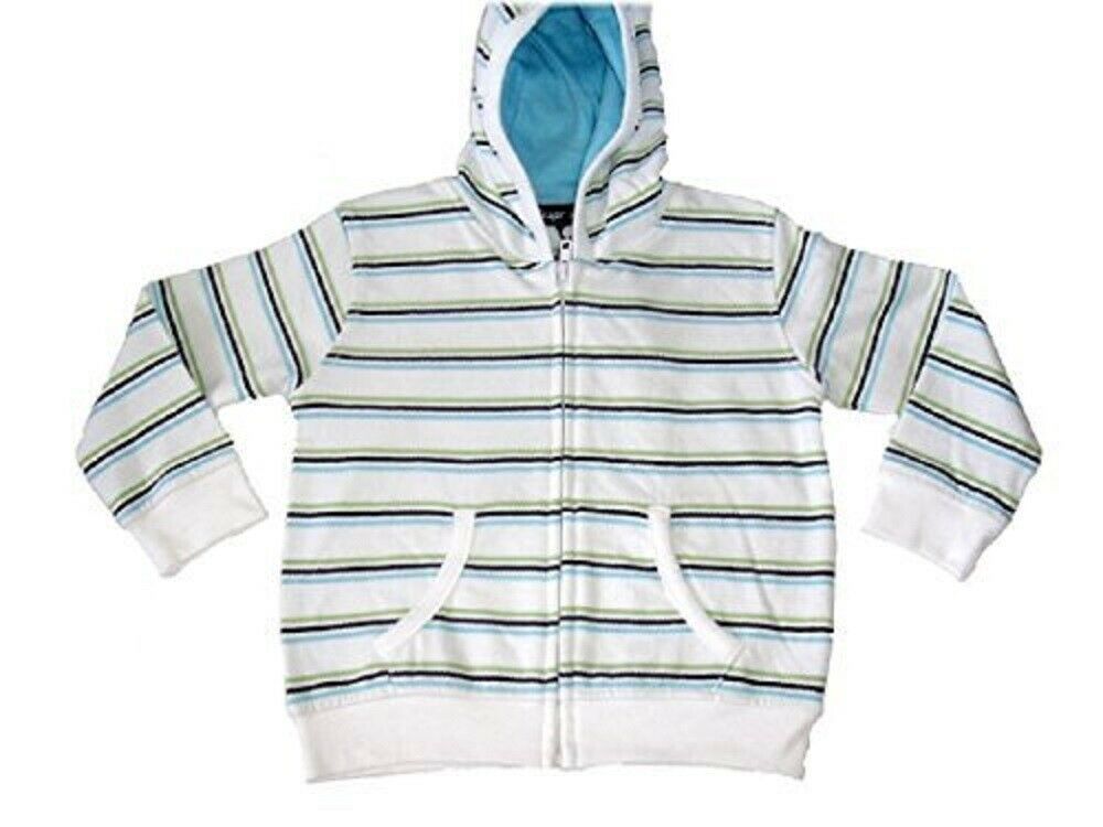 Boys Respect White Multi Striped Hoody Sweatshirt