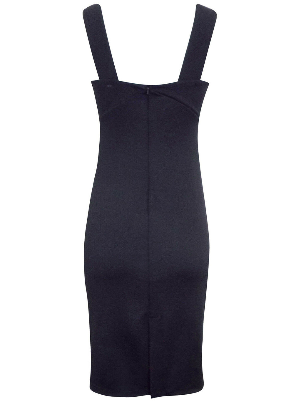 Black Pinny Pinafore Style Waist Gold Zip Dress