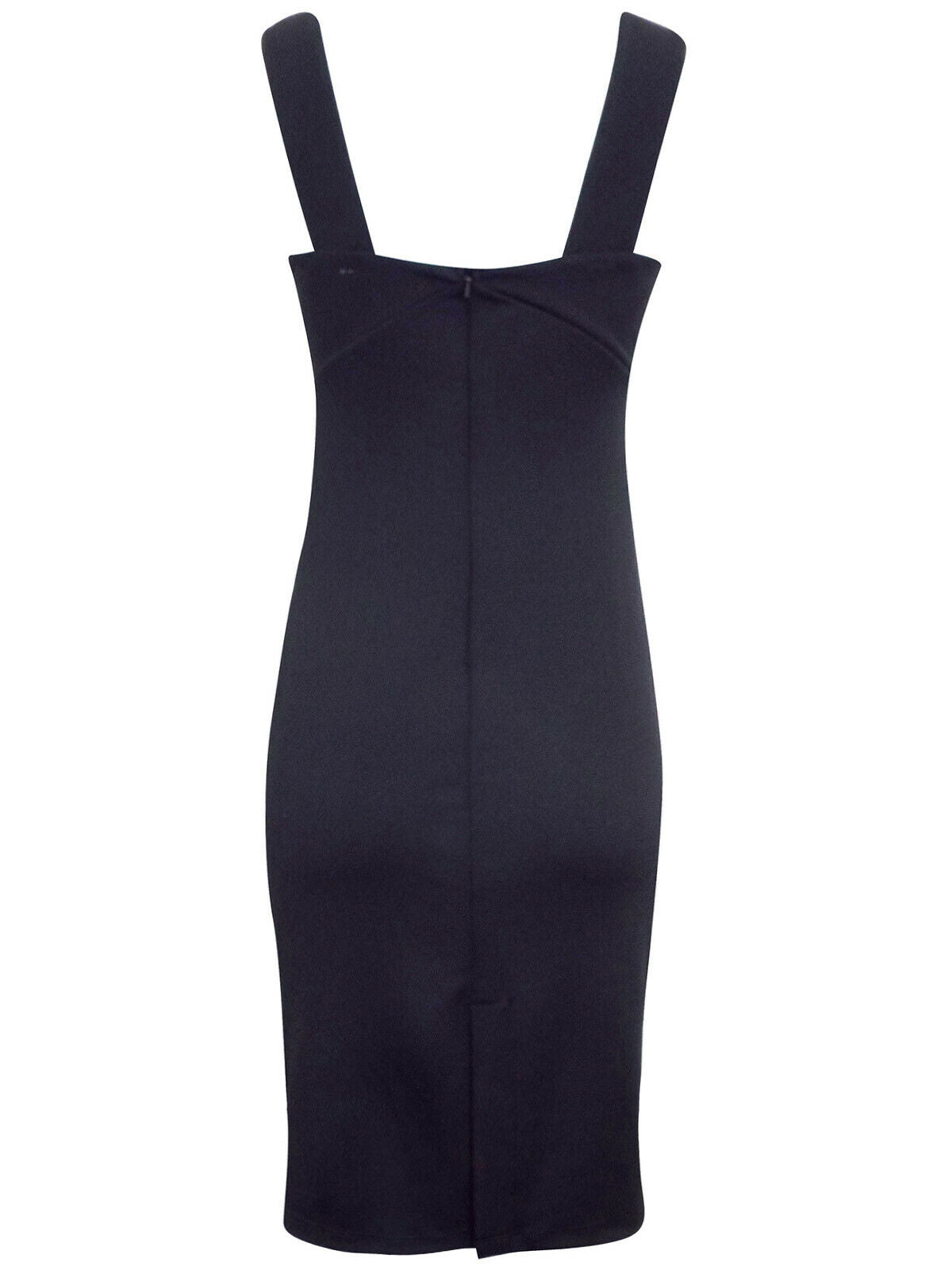 Black Pinny Pinafore Style Waist Gold Zip Dress