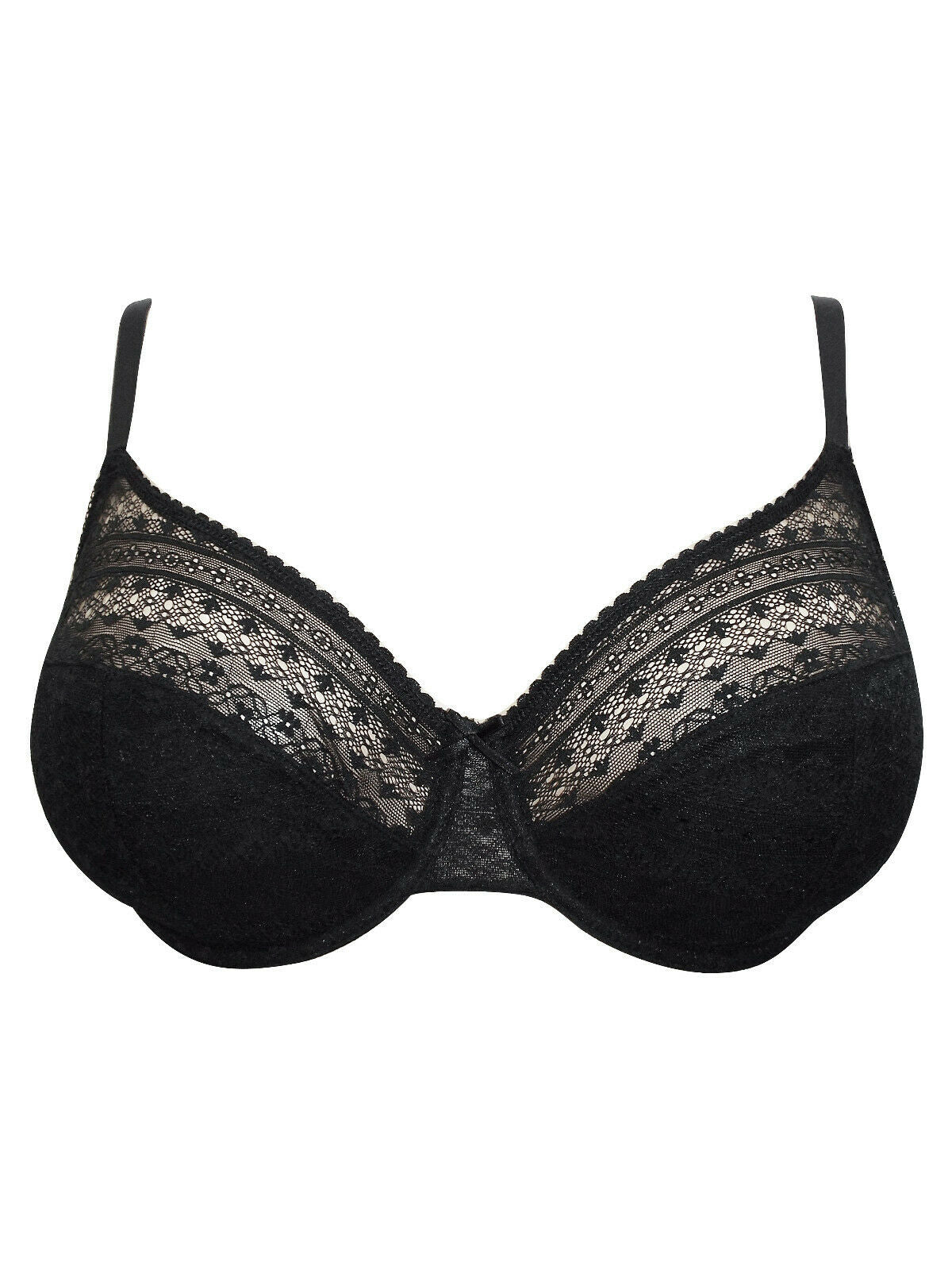 Black All Over Lace Underwired Support Full Cup Bra.