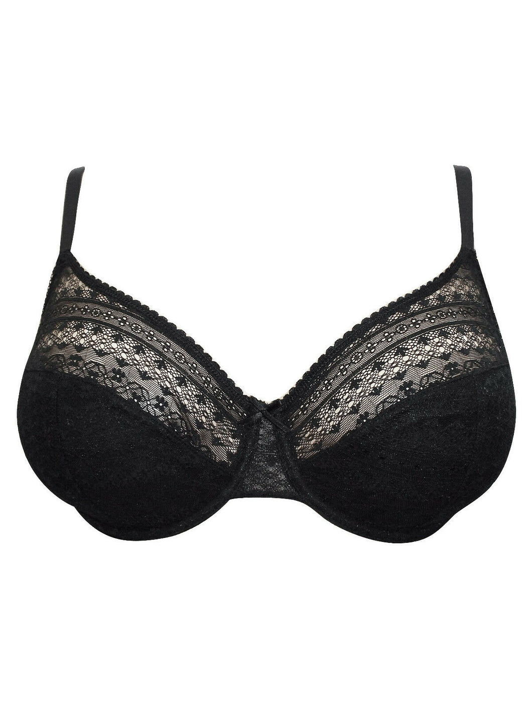 Black All Over Lace Underwired Support Full Cup Bra.