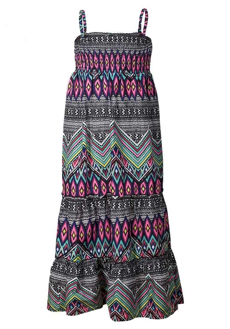 Abstract Sleeveless Cotton Rich Strappy Maxi Dress