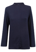 Navy High Neck Soft Snuggly Fleece Relaxed Fit Jumper