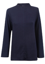 Load image into Gallery viewer, Navy High Neck Soft Snuggly Fleece Relaxed Fit Jumper
