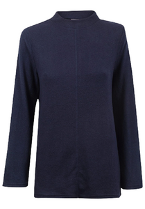 Navy High Neck Soft Snuggly Fleece Relaxed Fit Jumper