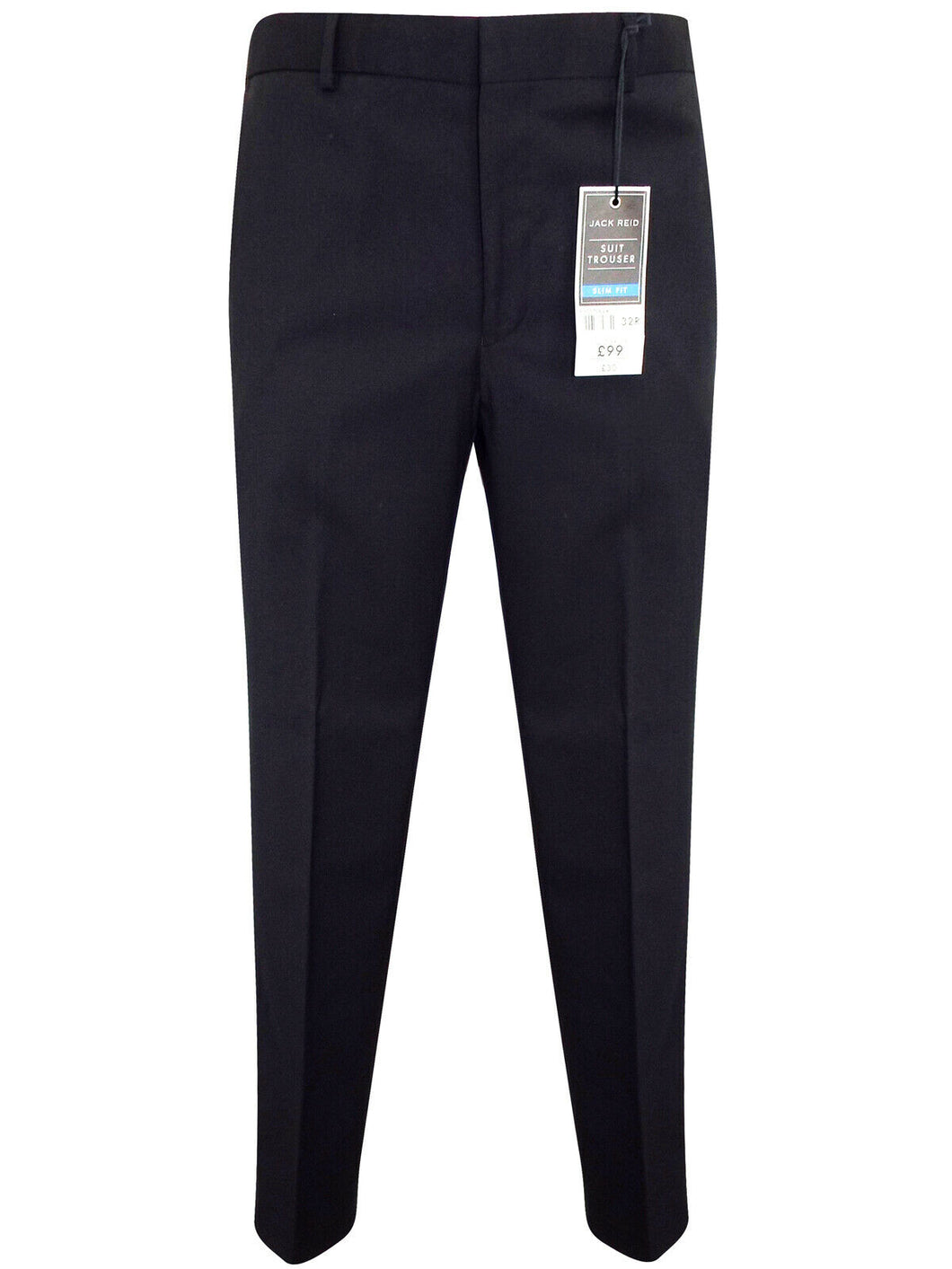 Black Slim Fit Flat Front Smart Suit Trouser