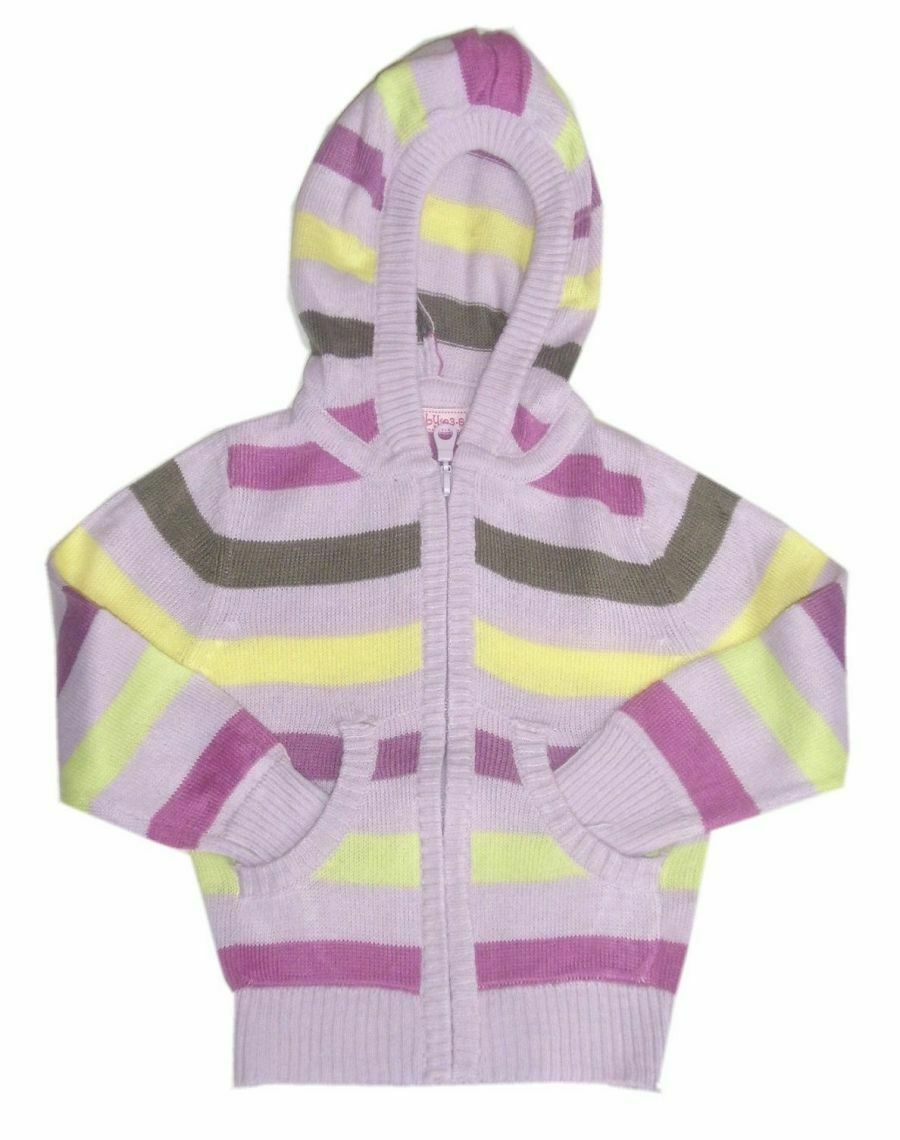 Lilac Multi Striped Hooded Cardigan