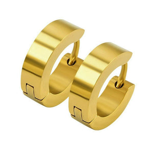 Gold Smooth Titanium Steel Anti-Allergic Small Hoop Earrings