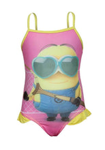 Load image into Gallery viewer, Girls Minion Yellow Multi All in one Swimming Costume
