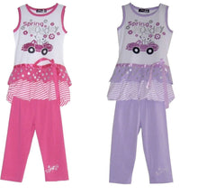 Load image into Gallery viewer, Girls Pink Lilac Spring Holiday Print Sleeveless Top &amp; Leggings Set Party Outfit
